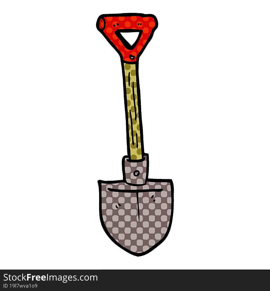 cartoon doodle shovel