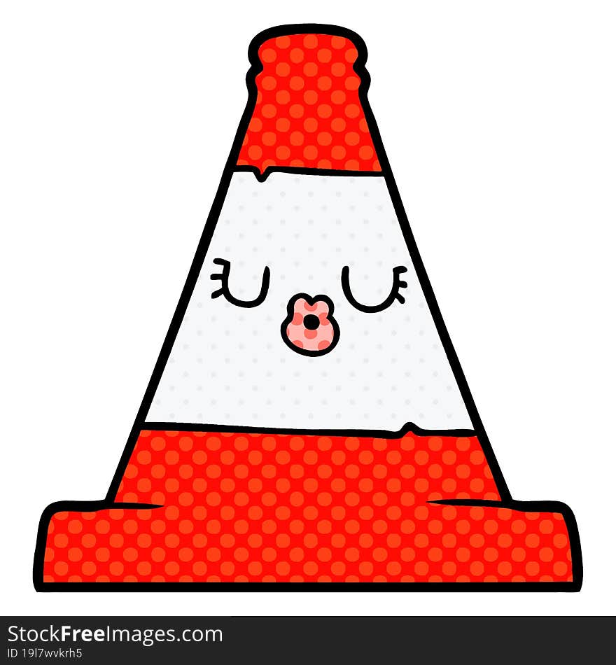 cartoon road traffic cone. cartoon road traffic cone