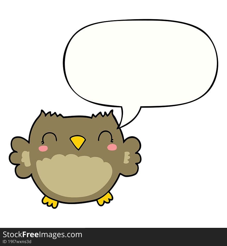 cute cartoon owl with speech bubble. cute cartoon owl with speech bubble