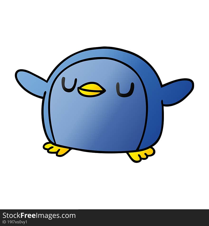 gradient cartoon kawaii of a cute penguin