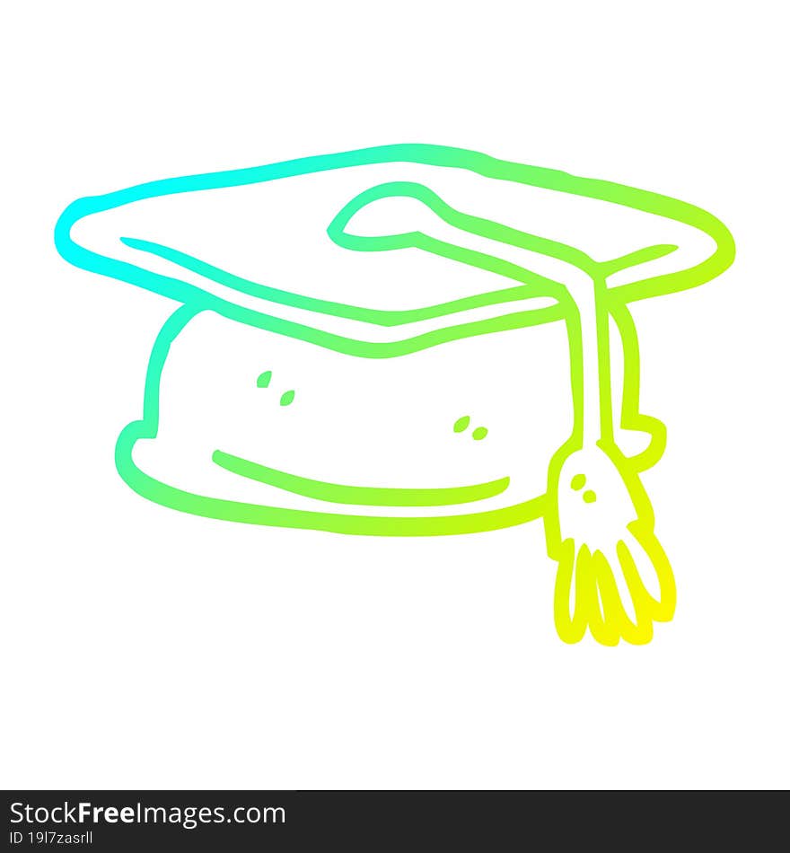 Cold Gradient Line Drawing Cartoon Graduation Hat