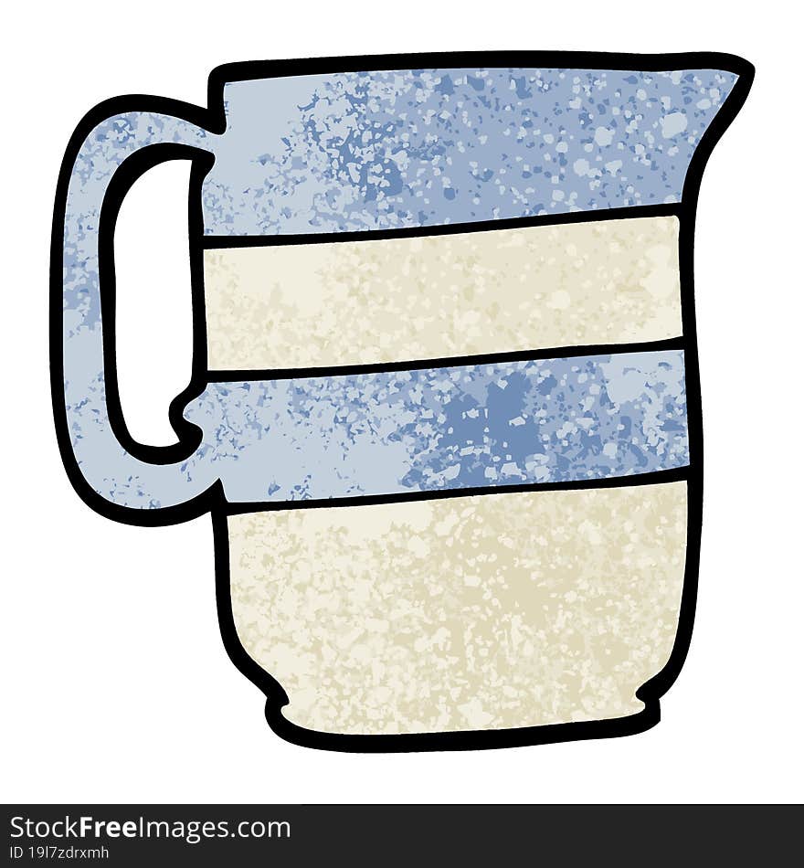 grunge textured illustration cartoon milk jug