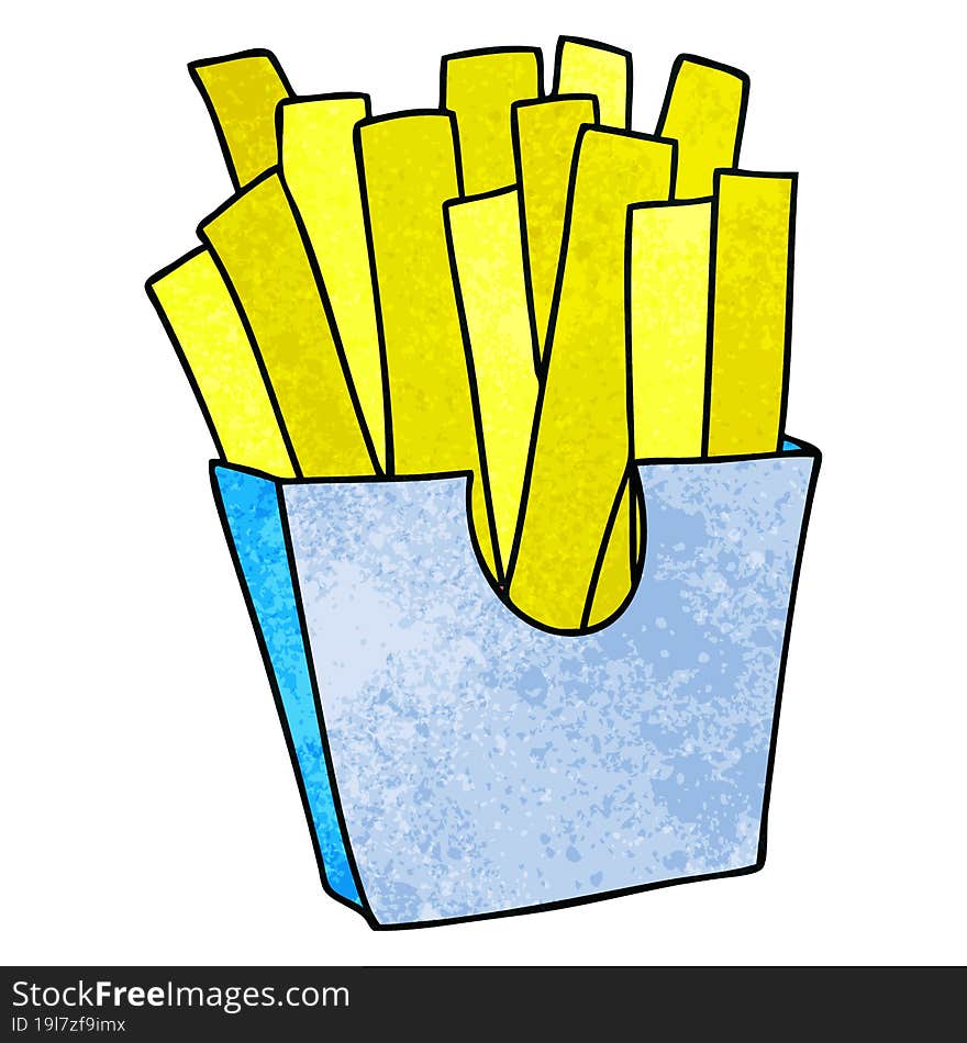 quirky hand drawn cartoon french fries