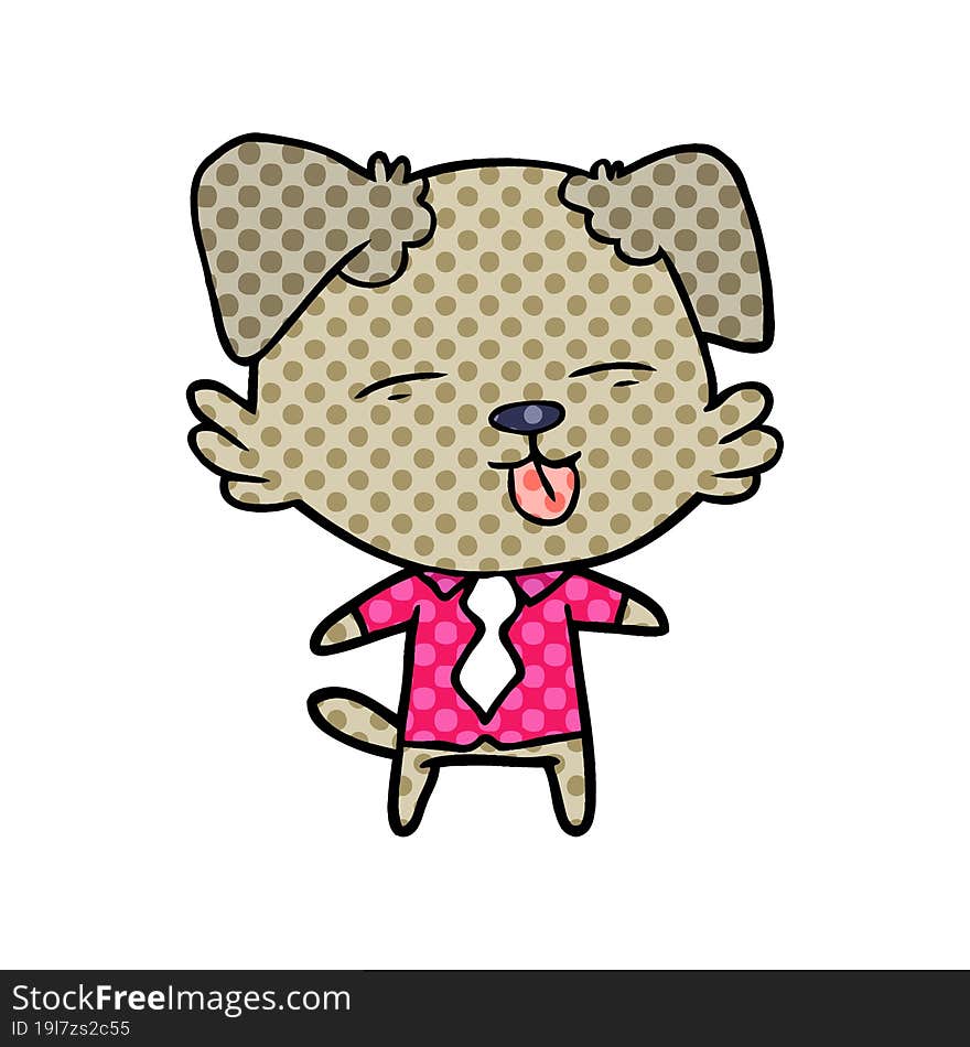 cartoon dog in shirt and tie. cartoon dog in shirt and tie