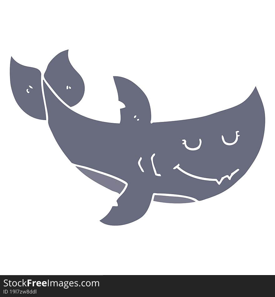 flat color style cartoon shark