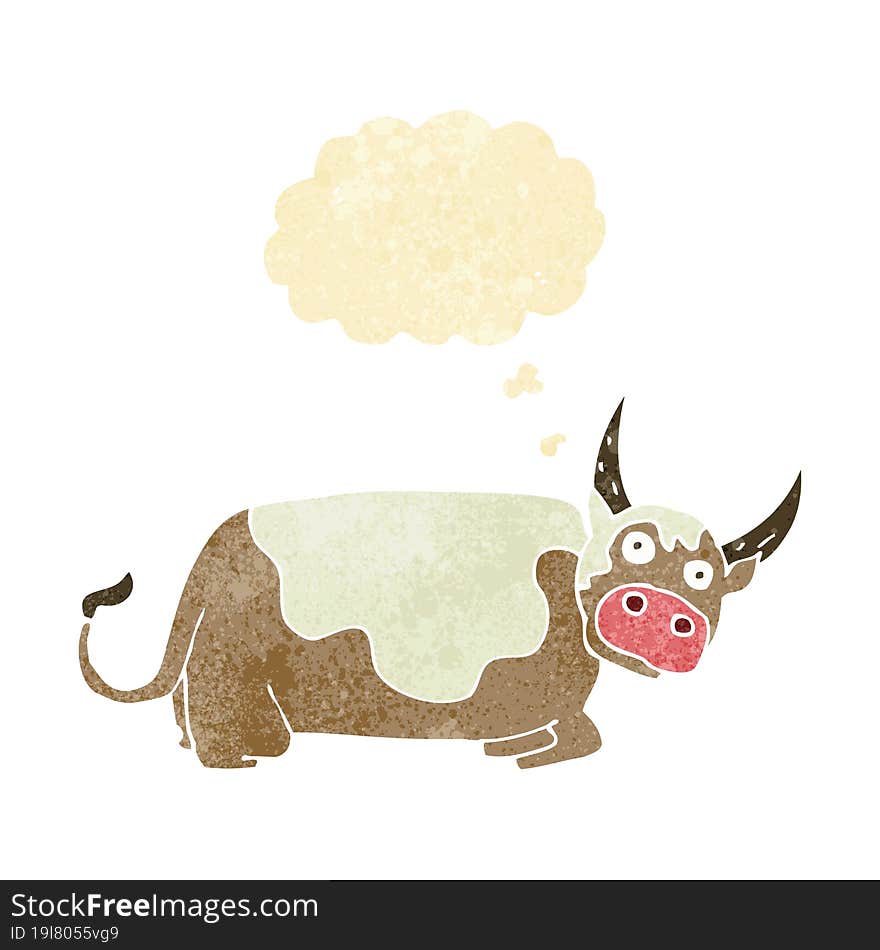 cartoon bull with thought bubble