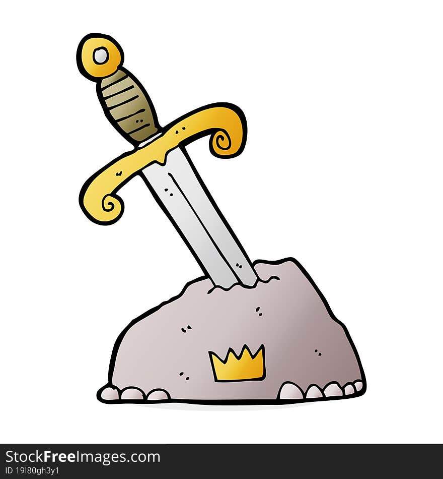 cartoon sword in stone