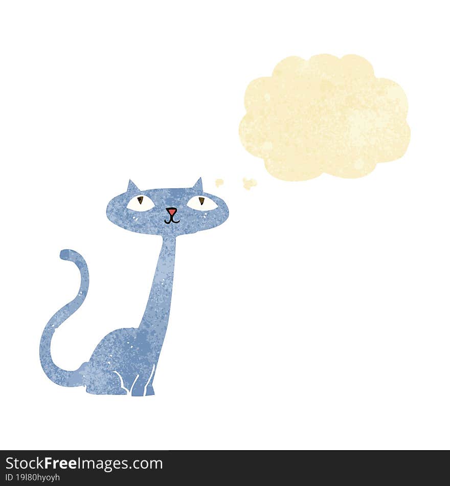 Cartoon Cat With Thought Bubble