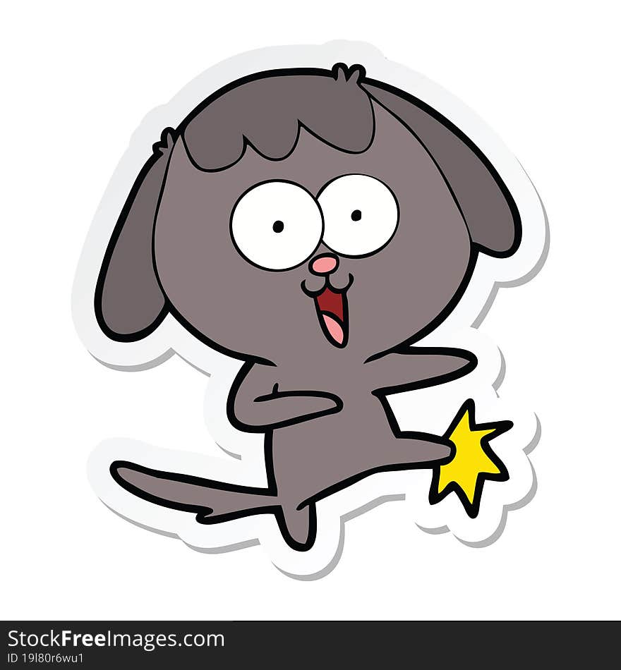 sticker of a cute cartoon dog