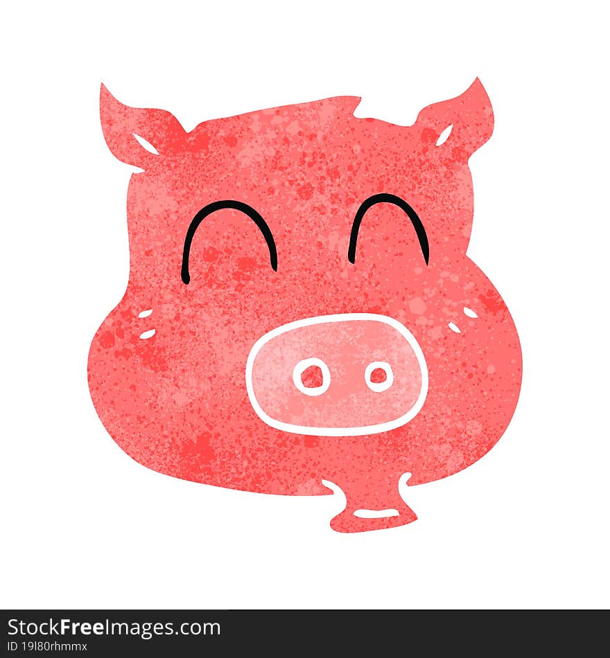 retro cartoon pig