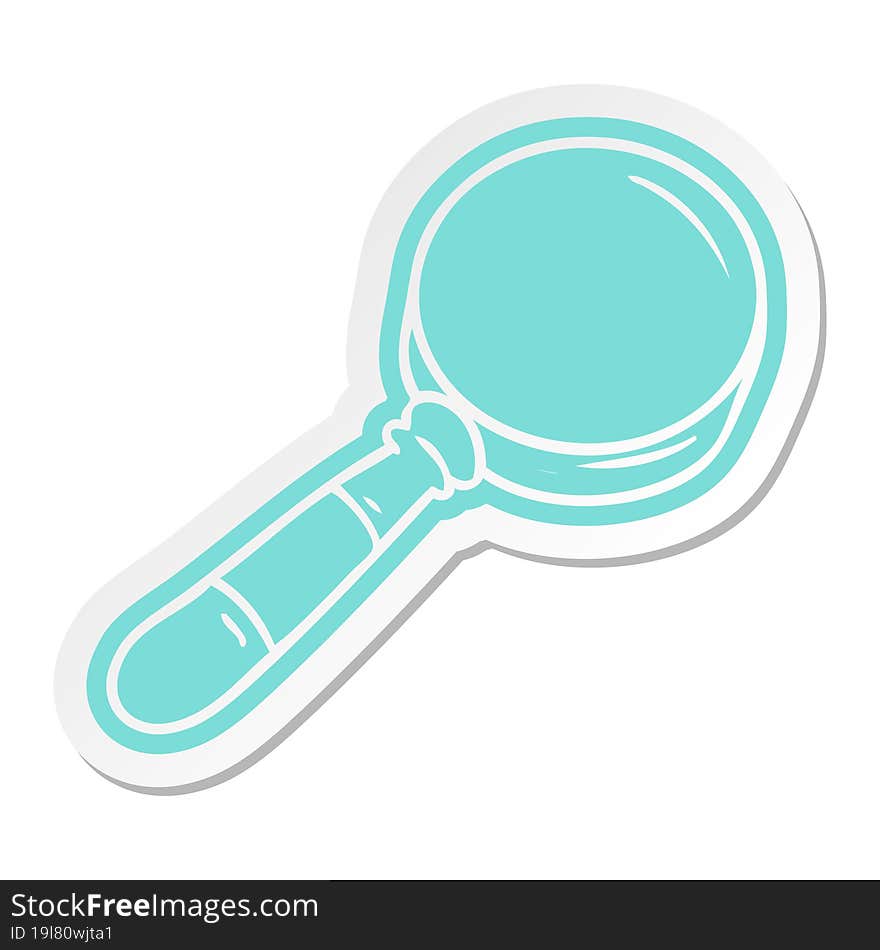 Cartoon Sticker Of A Magnifying Glass