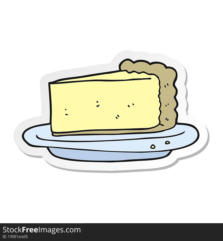 Sticker Of A Cartoon Cheesecake