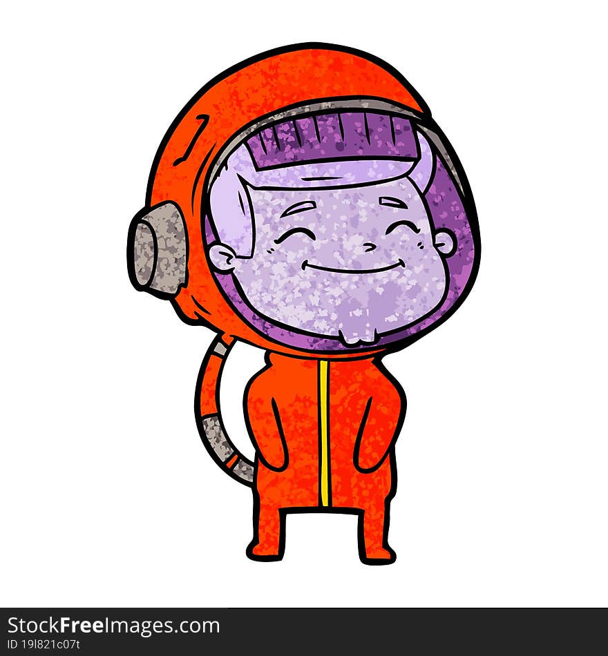 happy cartoon astronaut. happy cartoon astronaut