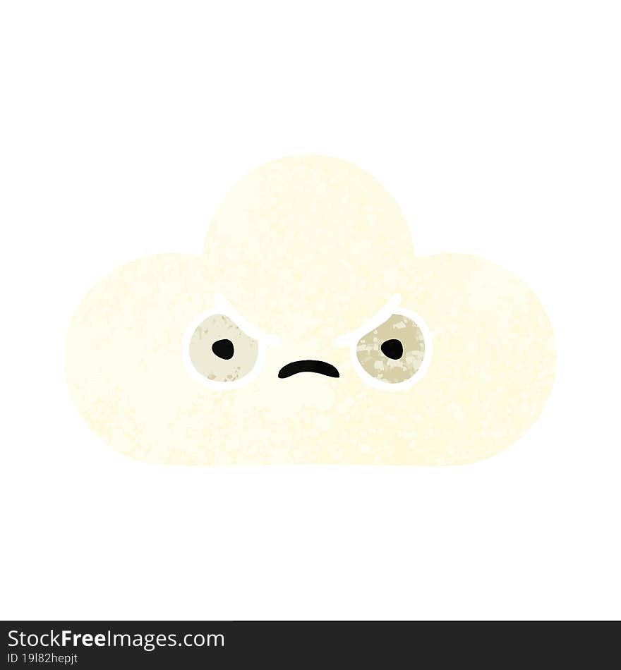 Retro Illustration Style Cartoon White Cloud