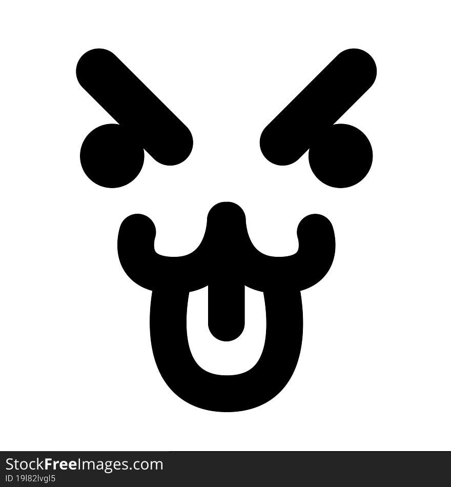 simple mean cat face icon