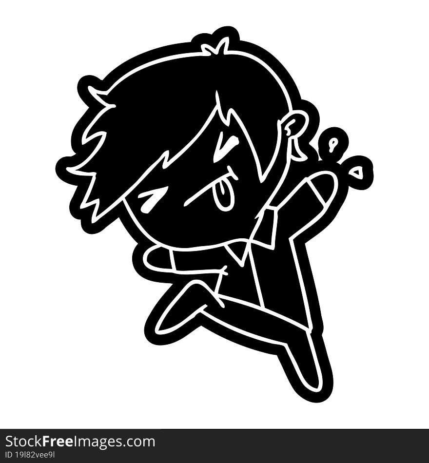 cartoon icon of a kawaii cute boy