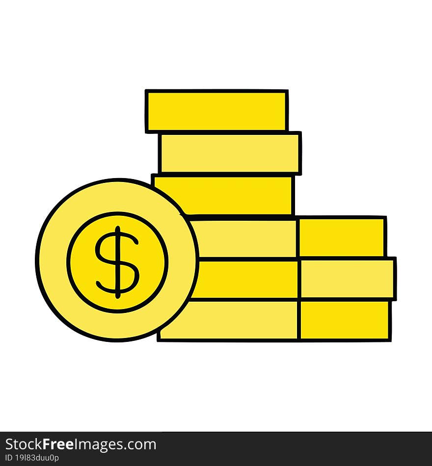 cute cartoon of a pile of money. cute cartoon of a pile of money