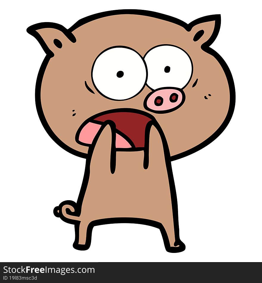 cartoon pig shouting. cartoon pig shouting