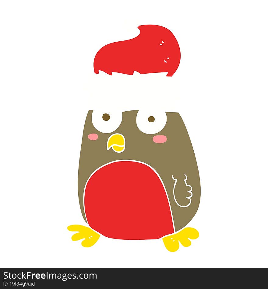 flat color illustration of christmas robin. flat color illustration of christmas robin