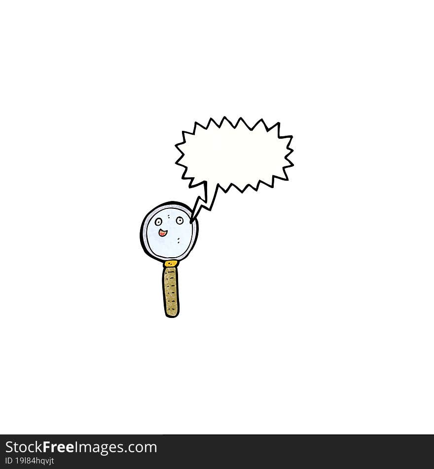 magnifying glass cartoon character