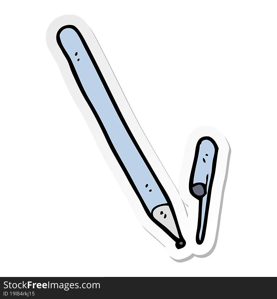 Sticker Of A Cartoon Pen