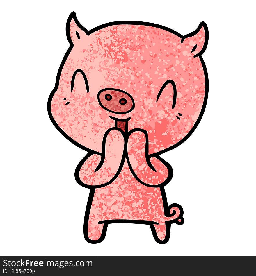 happy cartoon pig. happy cartoon pig