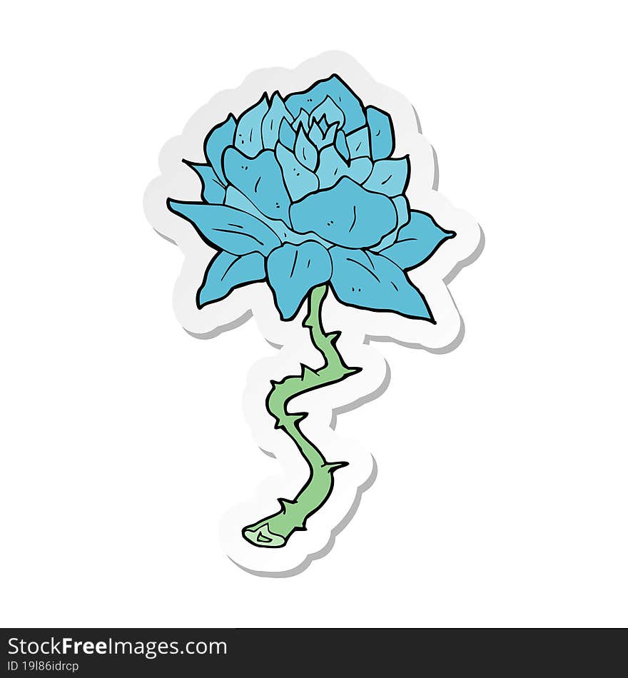 Sticker Of A Cartoon Flower