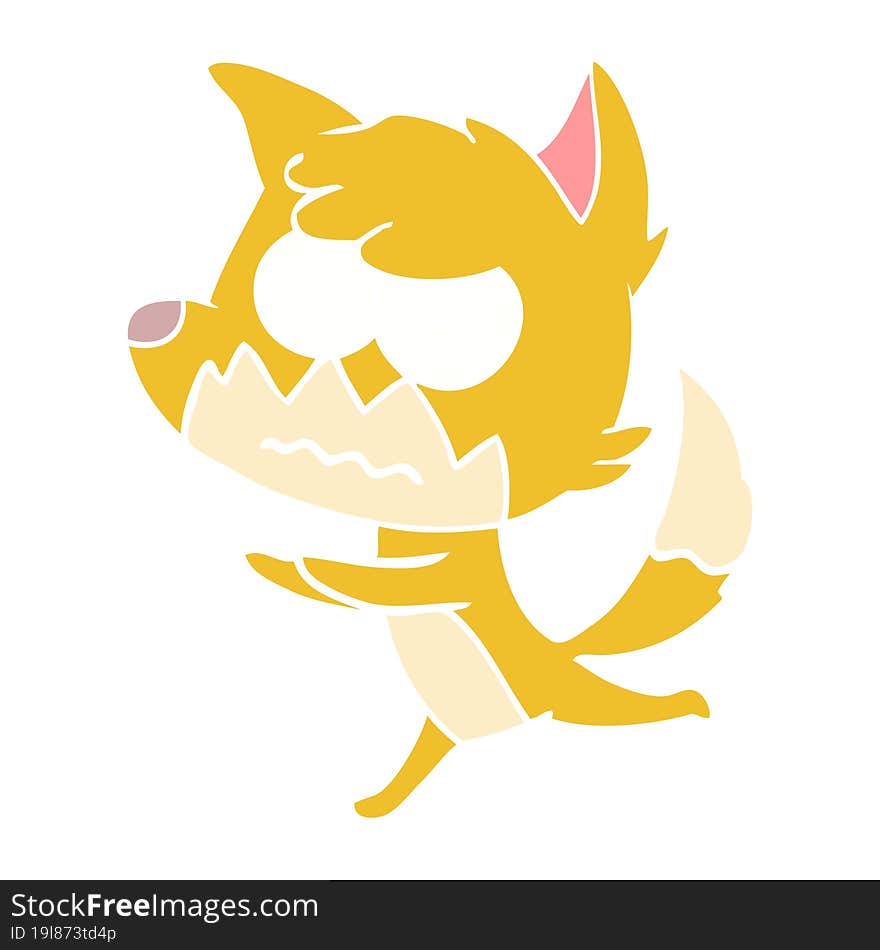 flat color style cartoon annoyed fox