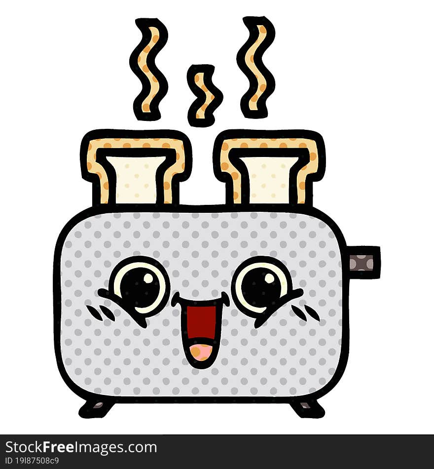 comic book style cartoon of a of a toaster