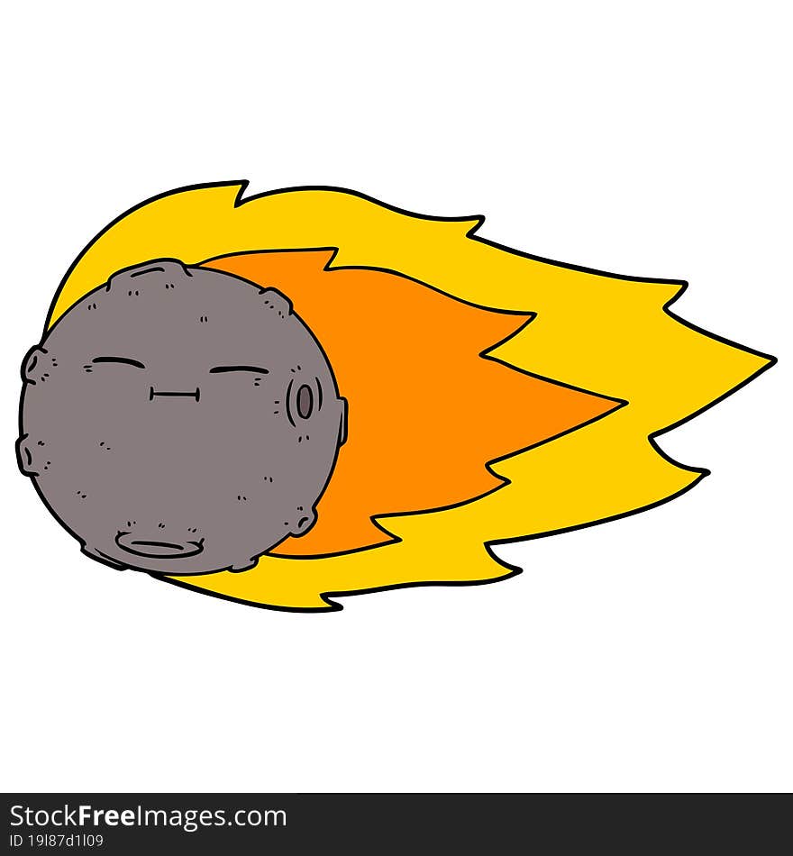 cartoon meteorite. cartoon meteorite