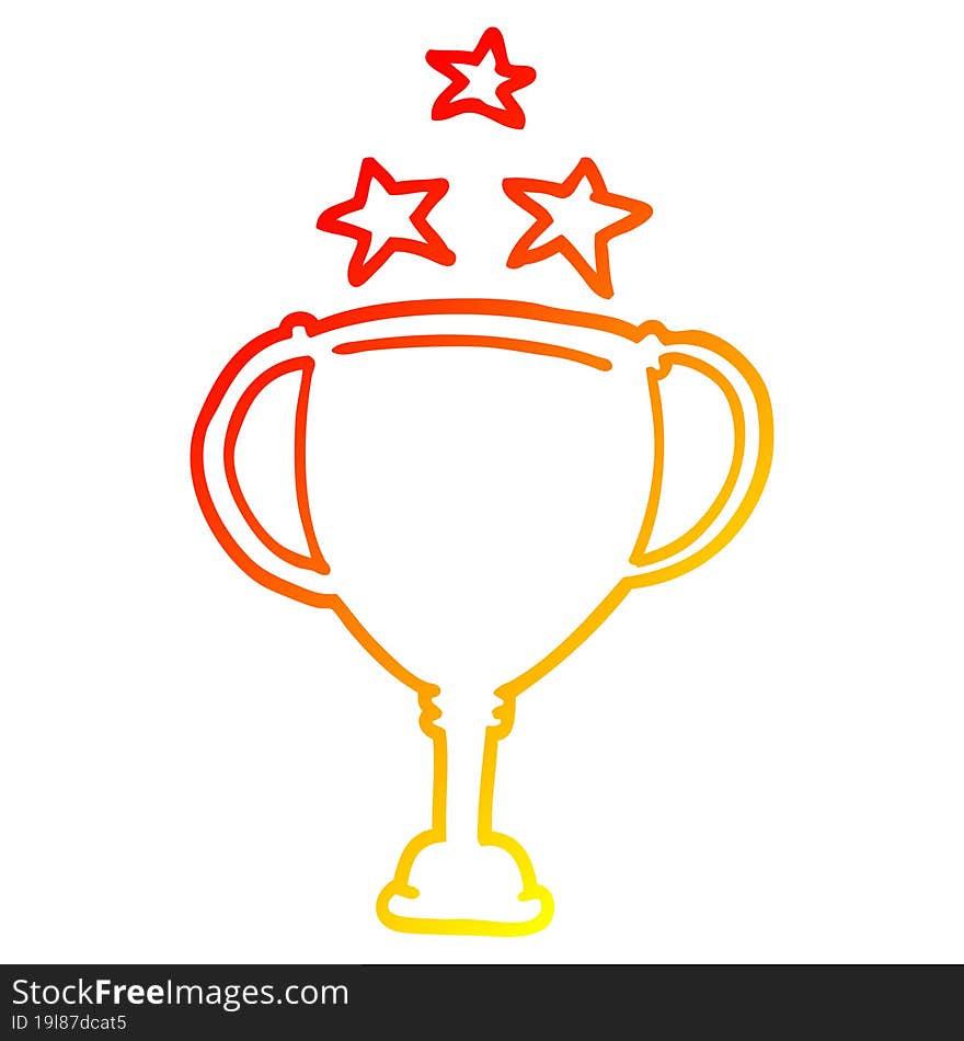 warm gradient line drawing of a cartoon sports trophy