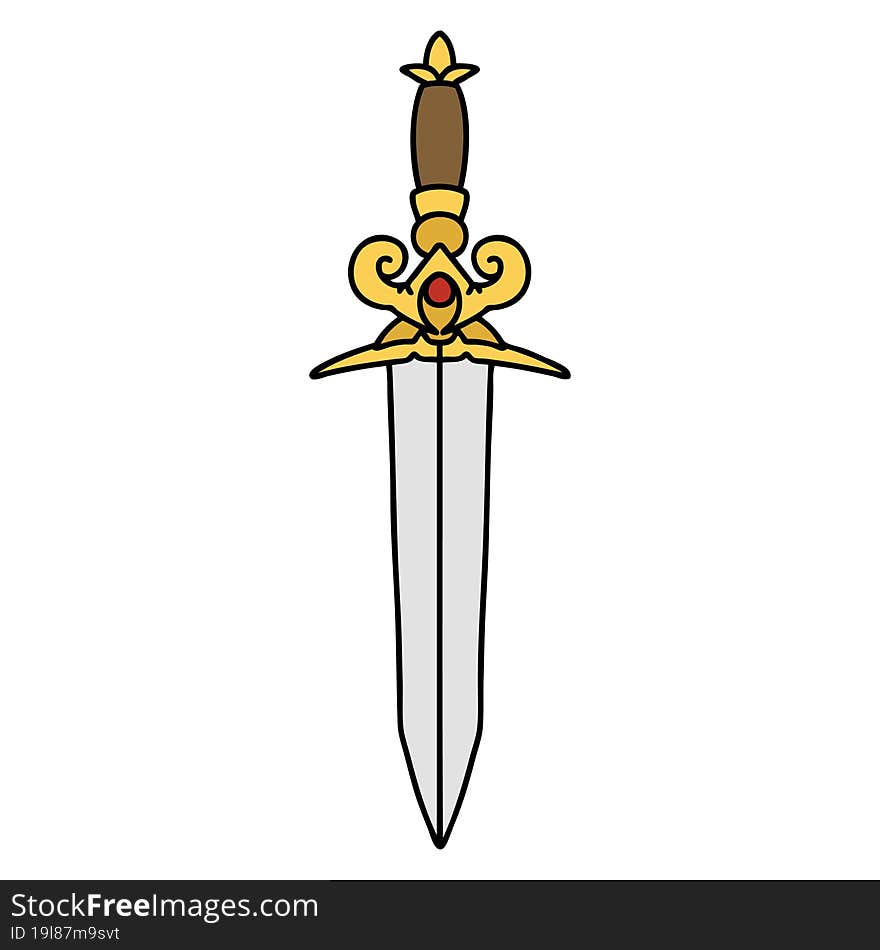 traditional tattoo of dagger