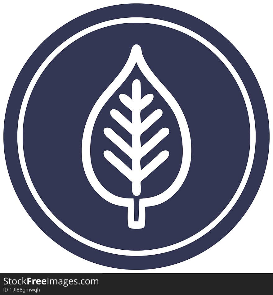 natural leaf circular icon symbol