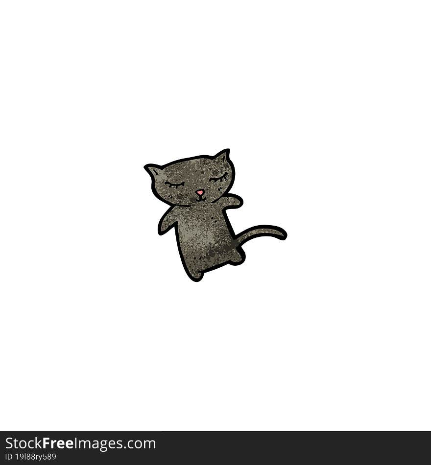 cute black cat cartoon