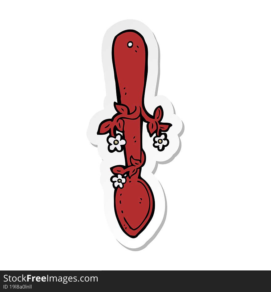 Sticker Of A Cartoon Organic Food Symbol Spoon