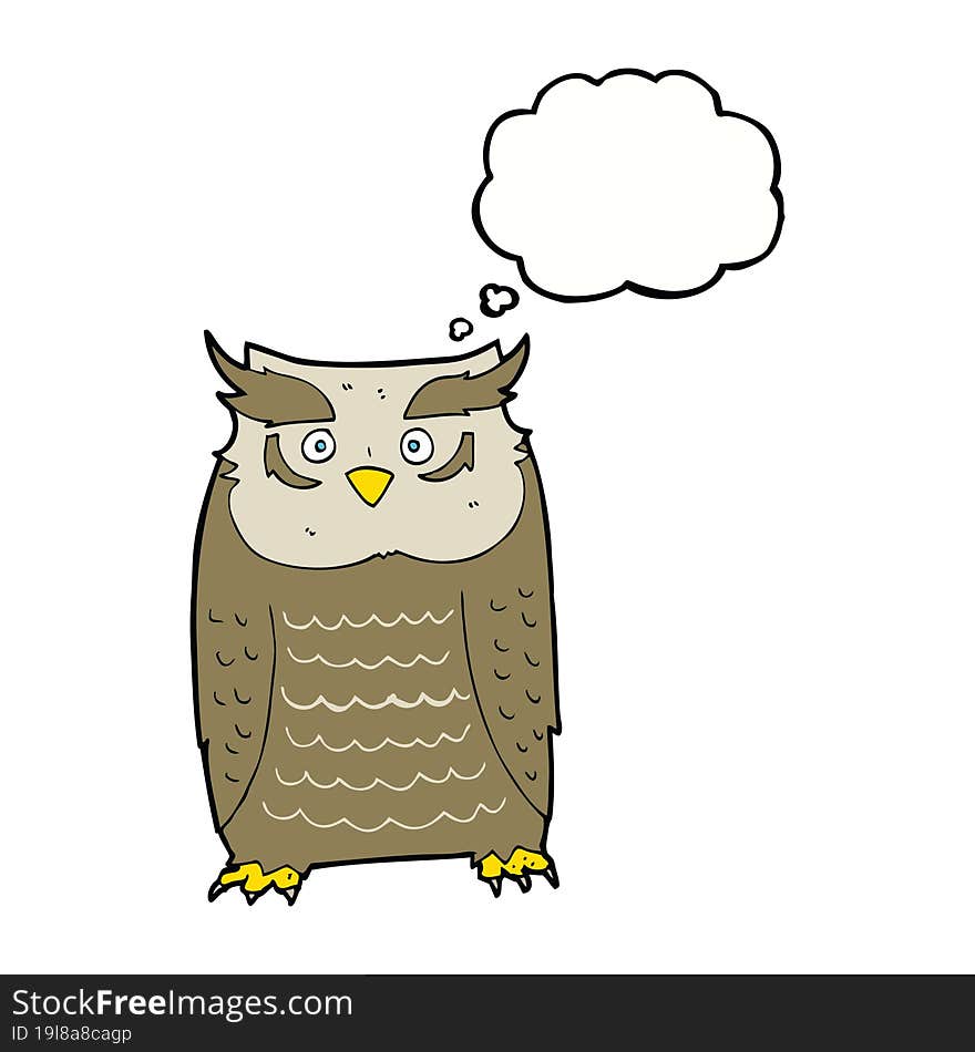 Cartoon Owl With Thought Bubble