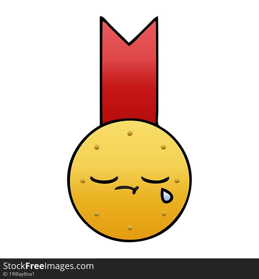 gradient shaded cartoon gold medal