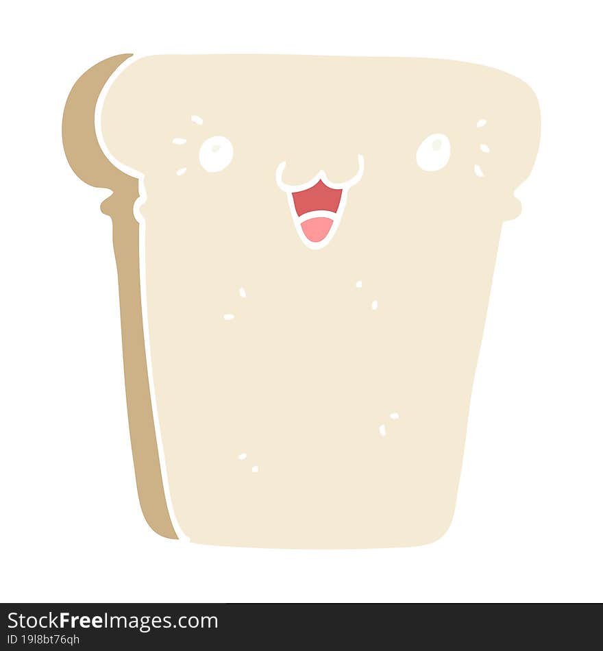 flat color style cartoon slice of bread