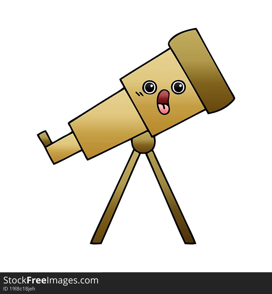 Gradient Shaded Cartoon Telescope