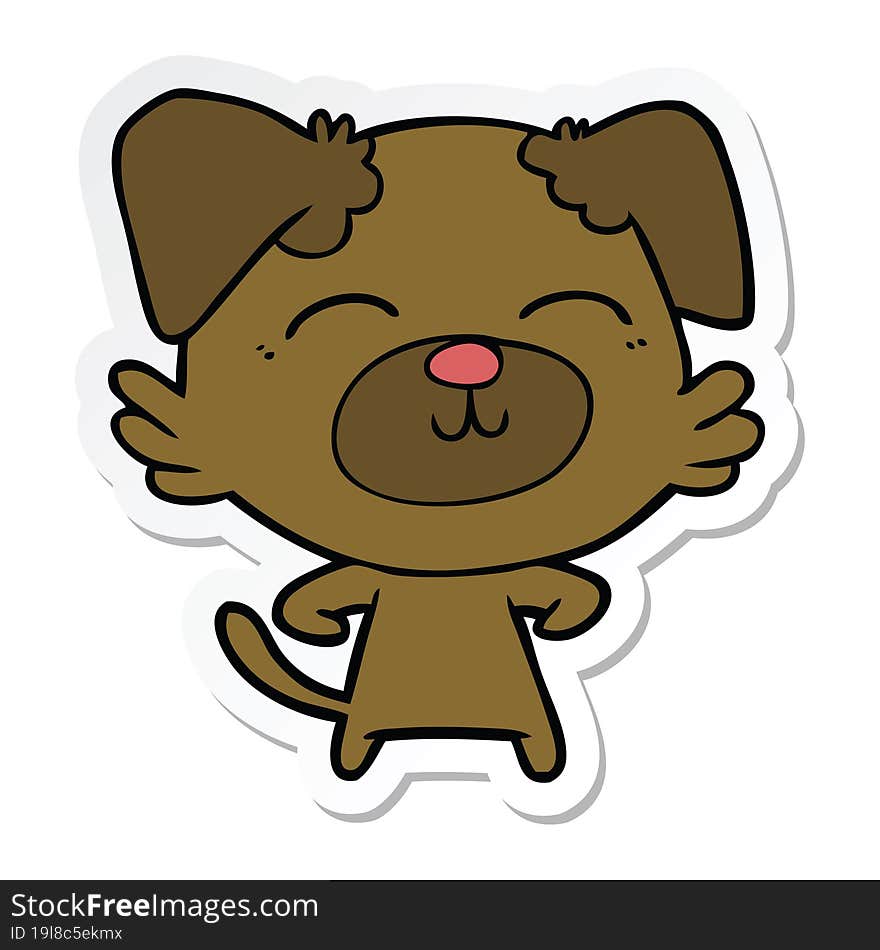 Sticker Of A Cartoon Dog