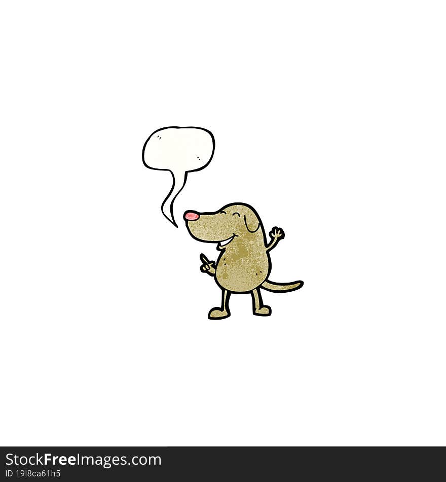 cartoon dog with speech bubble