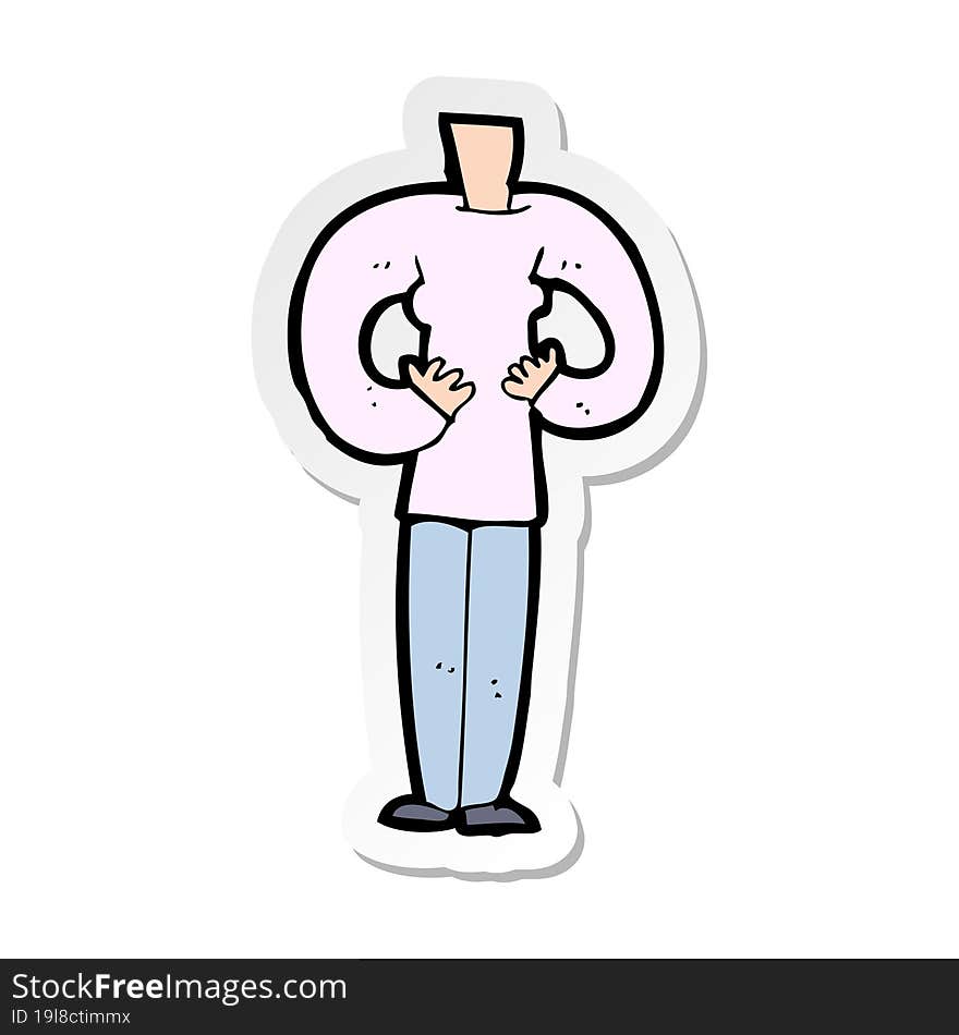 sticker of a cartoon female body