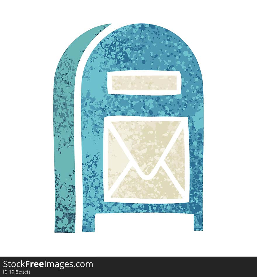 retro illustration style cartoon mail box