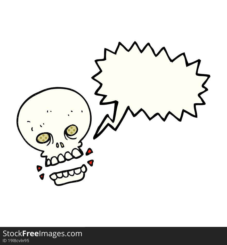 comic book speech bubble cartoon scary skull