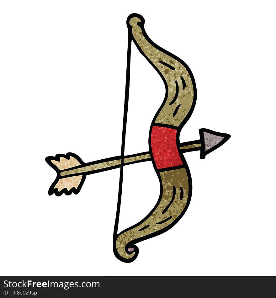 cartoon doodle bow and arrow