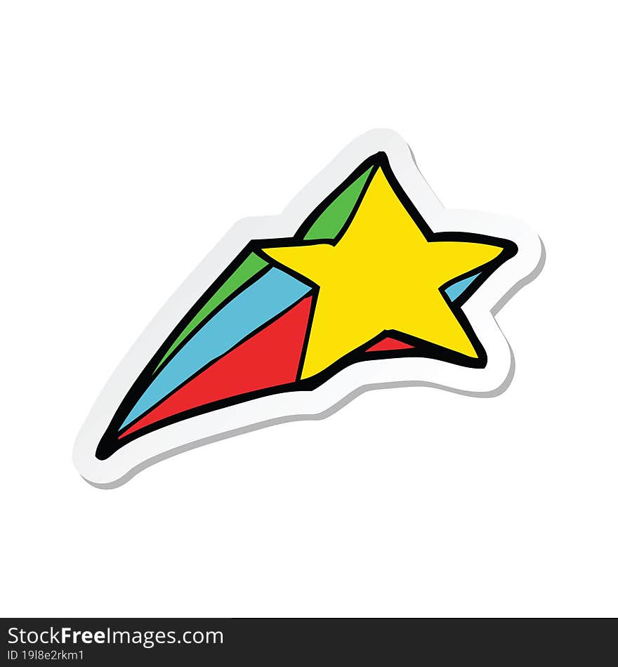 sticker of a shooting star decorative cartoon