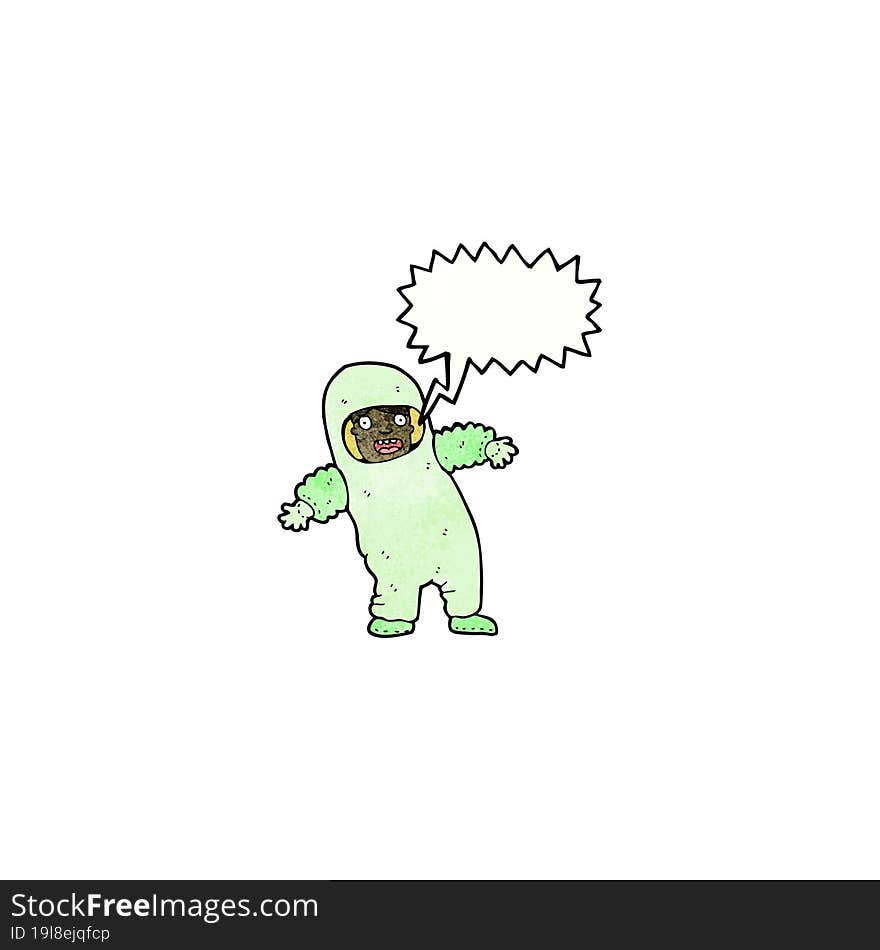 cartoon man in radiation suit