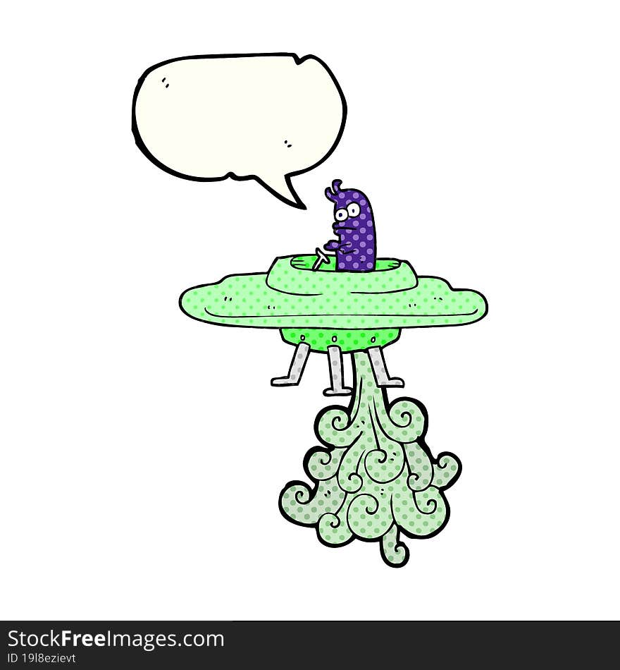 comic book speech bubble cartoon flying saucer