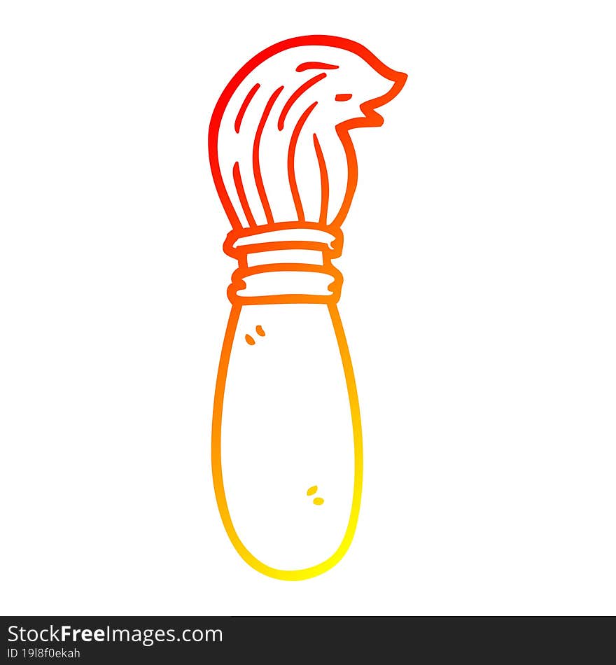 warm gradient line drawing cartoon paint brush