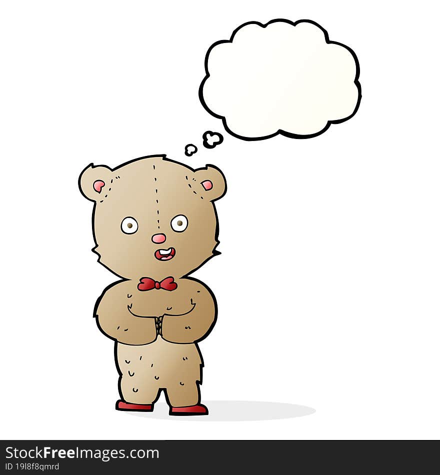 Cartoon Teddy Bear With Thought Bubble